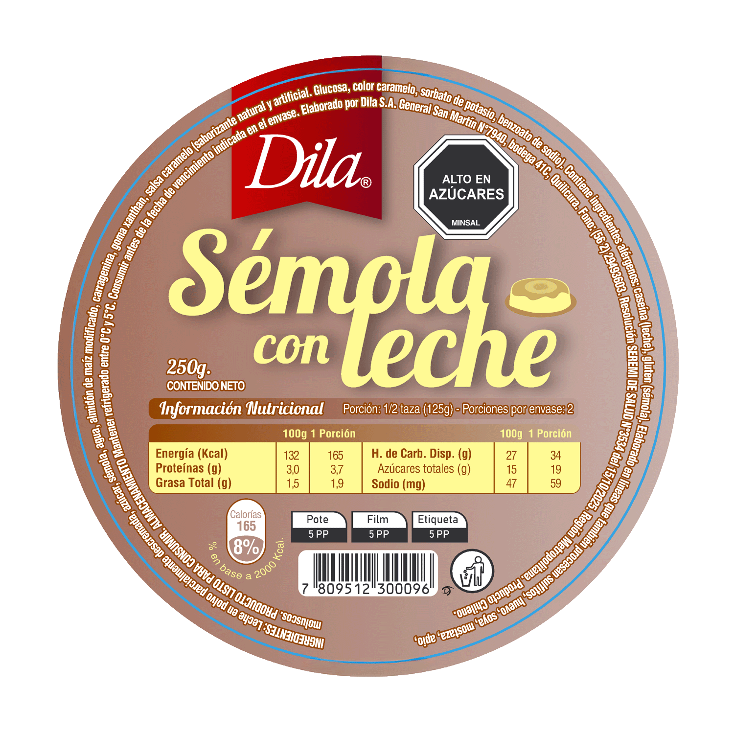 Sémola con leche 250g (CAJA x 6 UN)